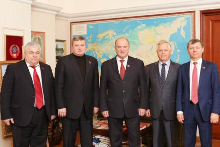 Г.А. Зюганов провел встречу с лидерами братских коммунистических партий П.Н. Симоненко и О.О. Хоржаном