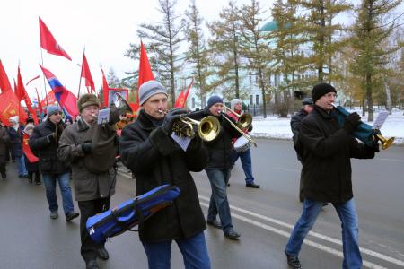 Празднование годовщины Великого Октября в Омске