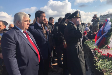 Депутаты-коммунисты К.К. Тайсаев и А.А. Ющенко принимают участие в торжественных мероприятиях по случаю третьей годовщины воссоединения Крыма с Россией