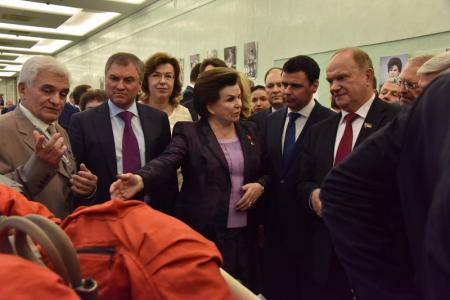 Г.А. Зюганов принял участие в открытии выставки, посвященной В.В. Терешковой