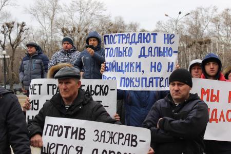 Республика Хакасия. В Абакане прошла новая акция протеста дальнобойщиков