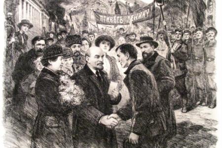 Проект KPRF.RU "Хроника революции". 16 апреля 1917 года: Ленин прибывает в Петроград, где выступает в особняке Кшесинской с "Апрельскими тезисами"