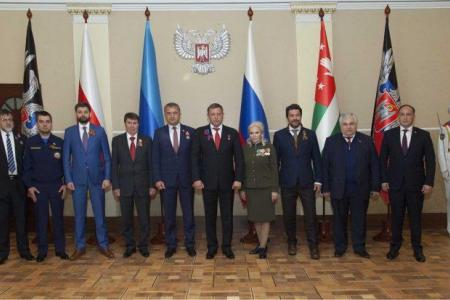К.К. Тайсаев и А.А. Ющенко приняли участие в праздновании третьей годовщины образования Донецкой Народной Республики