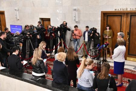 В.А. Ганзя и В.С. Шурчанов выступили перед журналистами по вопросам региональной политики и межбюджетных отношений