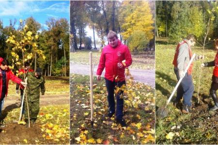 Тульский обком продолжает акцию «100 деревьев в честь столетия Великого Октября!»