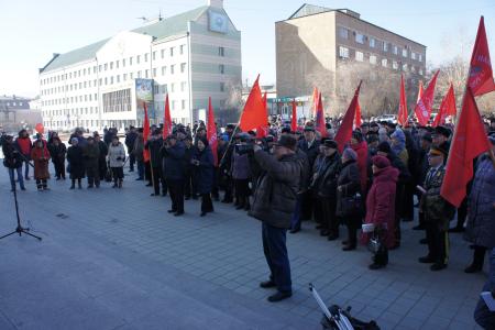100-летие Великой Октябрьской социалистической революции забайкальцы встретили митингом