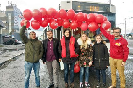 В Белгородской области в день рождения Комсомола курсировал Комсомольский троллейбус