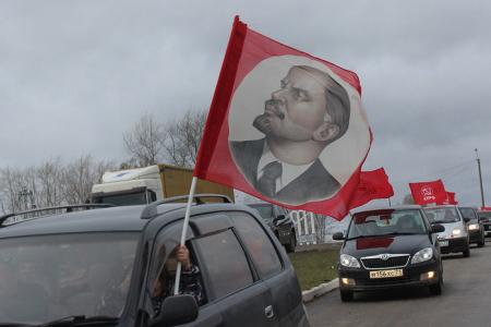 Тульская область. Коммунисты продолжают проводить автопробеги в честь 100-летней годовщины Великого Октября