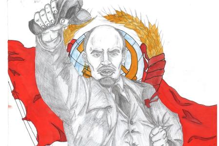 Кировские школьники подготовили рисунки, посвящённые вековому юбилею Великого Октября 