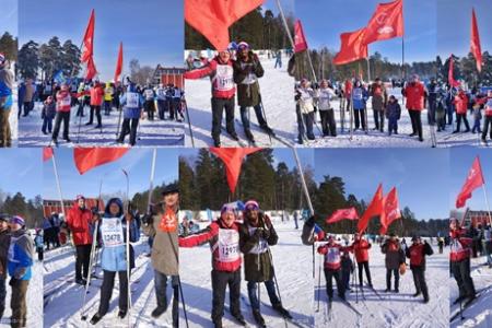 Казань. На «Лыжне России» с красными флагами!