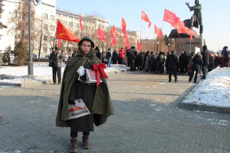 Митинг в Челябинске в честь 100-летия Красной Армии
