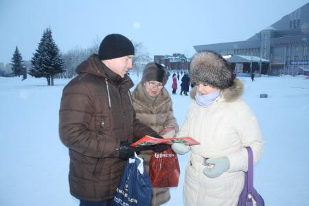Нарьян-Мар. Мороз не помеха: коммунисты НАО провели пикет в поддержку Павла Грудинина