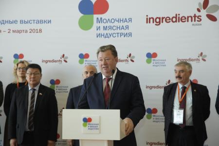 В.И. Кашин принял участие в открытии 16-й Международной выставки оборудования и технологий животноводства, молочного и мясного производств «Молочная и мясная индустрия 2018»