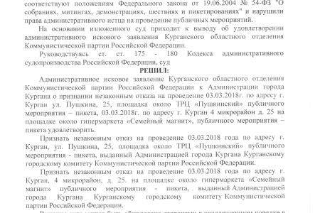 Картина нарушений. Юридическая борьба в Курганской области: принципиальные победы