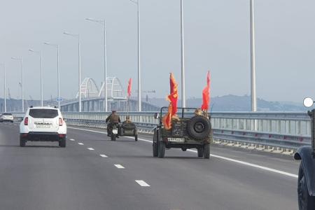 Краснодарский край. Красный автопробег по Крымскому мосту