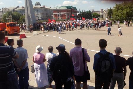 В Омске прошел второй митинг против пенсионной реформы