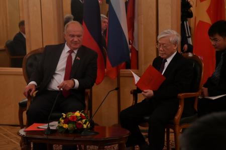 Г.А. Зюганов провел встречу с Генеральным секретарем ЦК Коммунистической партии Вьетнама товарищем  Нгуен Фу Чонгом