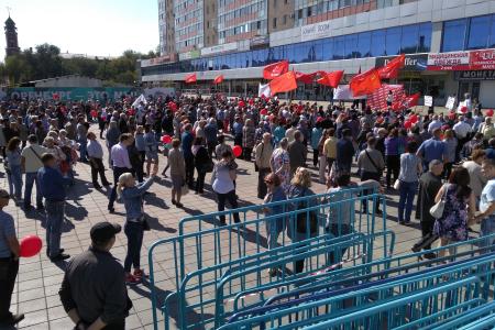Оренбуржцы вышли на митинг против людоедской пенсионной реформы