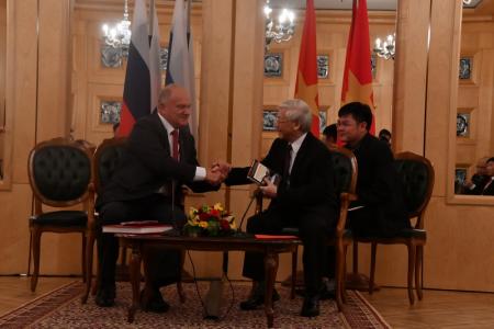 Г.А. Зюганов провел встречу с Генеральным секретарем ЦК Коммунистической партии Вьетнама товарищем  Нгуен Фу Чонгом