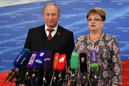 В.Ф. Рашкин и О.Н. Алимова выступили перед журналистами в Госдуме
