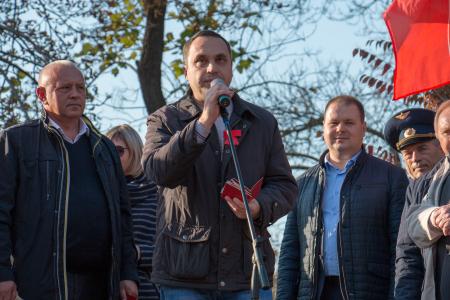 Краснодарский край. Коммунисты и беспартийные сторонники социализма отметили день Великого Октября митингами и автопробегами
