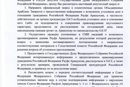 После депутатского запроса Валерия Рашкина был задержан сенатор-единоросс Арашуков