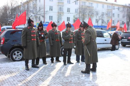 Республика Башкортостан. В Уфе состоялся митинг в честь 101-й годовщины Советской Армии и Военно-Морского Флота
