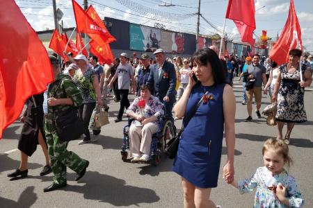 Рязанские коммунисты отметили День Победы праздничным шествием