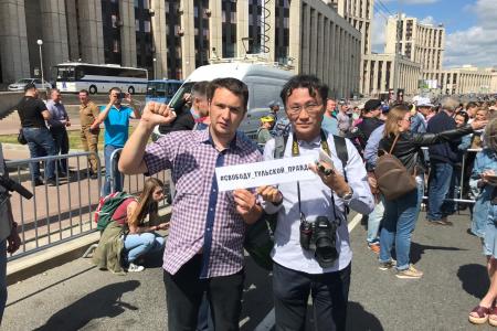 Участники митинга в Москве "Справедливость для всех" поддержали борьбу газеты "Тульская правда" за свободу слова в Тульской области