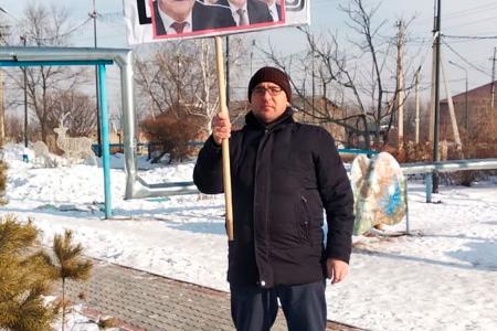 Коммунисты Благовещенского района Амурской области провели серию одиночных пикетов в поддержку П.Н.Грудинина