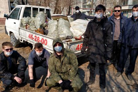 Амурская область. Благовещенские коммунисты и комсомольцы провели субботник