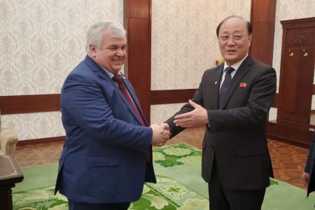 Официальная встреча Казбека Тайсаева с новым Послом КНДР в РФ Син Хон Чхолем