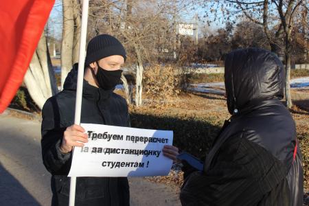 Сталинградские коммунисты провели пикет против закона о дистанционном образовании