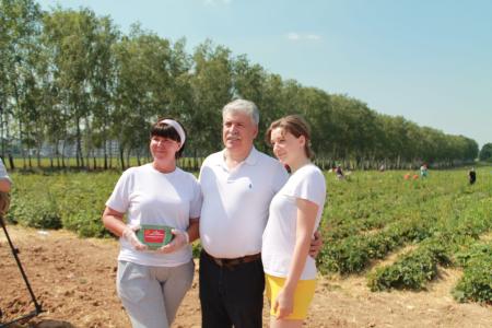 Активисты женского движения приняли участие в сборе земляники в подмосковном совхозе имени Ленина