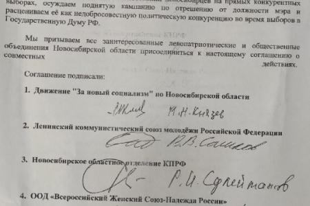 Лево-патриотические силы Новосибирска объединились перед выборами в Госдуму