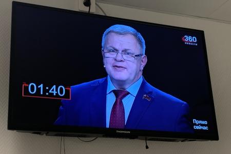 Московская область. Депутат-коммунист Александр Наумов принял участие в дебатах на телеканале «360»