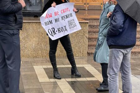 Серия одиночных пикетов против QR-кодов прошла в Ростове-на-Дону