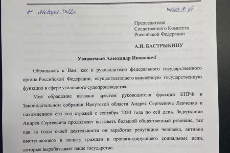 Н.А. Останина обратилась в Следственный комитет в интересах А.С. Левченко