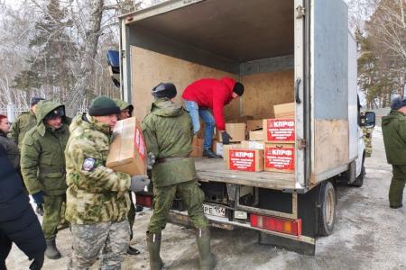 Ренат Сулейманов и Роман Яковлев передали гуманитарную помощь от Новосибирского обкома мобилизованным