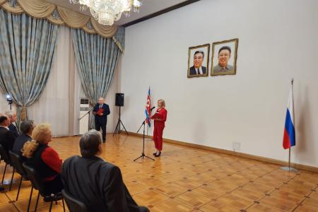 Дмитрий Новиков, Казбек Тайсаев, Владимир Исаков, Игорь Макаров, Олег Хоржан посетили посольство КНДР