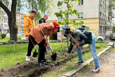 Воронеж. Благоустройство сквера «Пионерский» продолжается