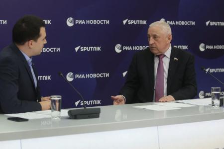 Москва. Н.М. Харитонов принял участие в пресс-конференции, посвященной итогам работы Комитета по развитию Дальнего Востока и Арктики