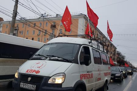 Красный автопробег в честь И.В. Сталина в Рязани