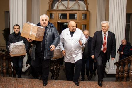 Делегация КПРФ во главе с К.К. Тайсаевым работает на Донбассе