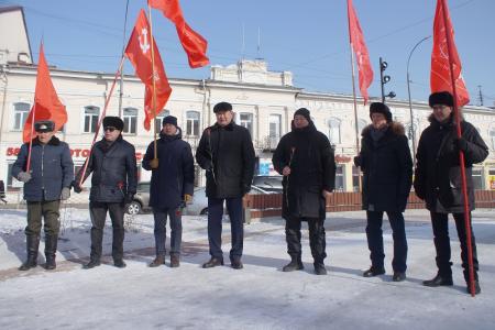 Коммунисты Бурятии провели акцию, посвященную   106-ой годовщине со дня рождения Рабоче-Крестьянской Красной Армии