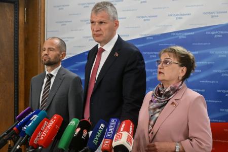 А.В. Куринный, О.Н. Алимова, Р.М. Лябихов выступили перед журналистами в Госдуме