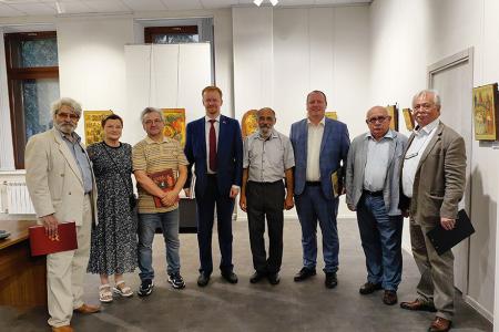 Москва. Денис Парфёнов и Александр Бойков приняли участие в открытии выставки «Палех. Искусство, рождённое революцией»