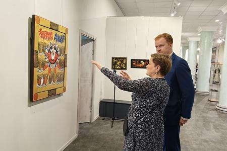 Москва. Денис Парфёнов и Александр Бойков приняли участие в открытии выставки «Палех. Искусство, рождённое революцией»