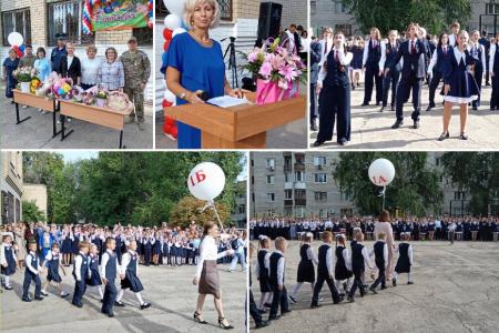 Саратовская область. В День знаний О.Н. Алимова выступила на школьной линейке