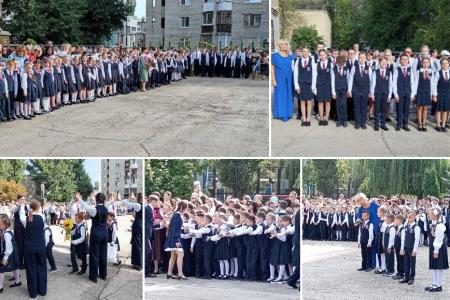 Саратовская область. В День знаний О.Н. Алимова выступила на школьной линейке